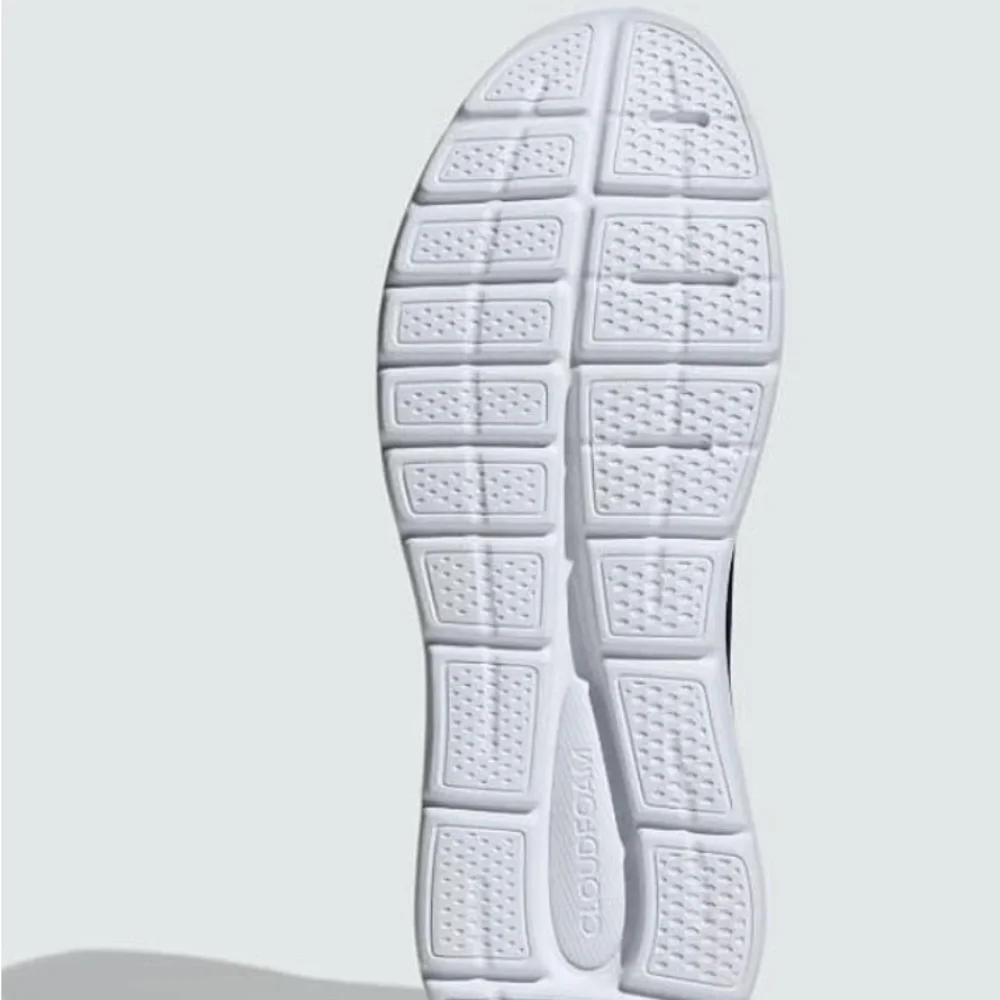 Adidas Ladies Cloud Foam Comfy Blue and White Sneakers with Breathable Mesh - Picture 3 of 10